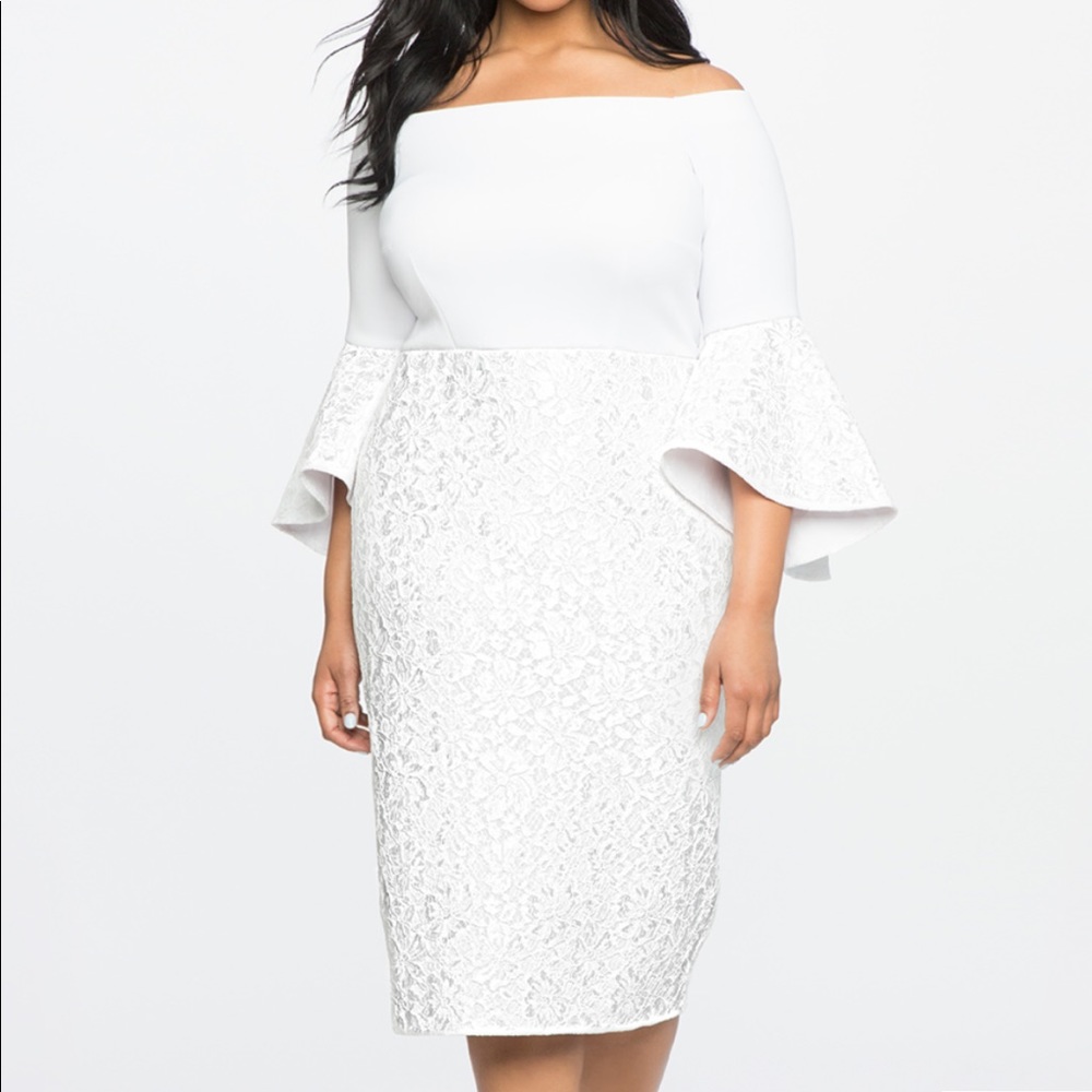 Eloquii Lace Ruffle Sleeve  Dress NWT Size 18